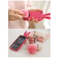 COVER SILICONE MORBIDO RABITO CONIGLIO CON PONPON