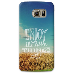 COVER FRASI ENJOY THE LITTLE THINGS per SAMSUNG GALAXY SERIE S, S MINI, A, J, NOTE, ACE, GRAND NEO, PRIME, CORE, MEGA