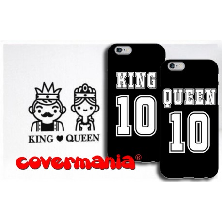 COVER DI COPPIA KING AND QUEEN numero per APPLE SAMSUNG HUAWEI LG SONY