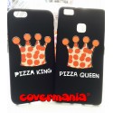 COVER DI COPPIA PIZZA KING AND QUEEN per APPLE SAMSUNG HUAWEI LG SONY ASUS