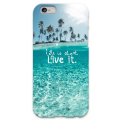 COVER FRASI LIFE IS SHORT LIVE IT per iPhone 3g/3gs 4/4s 5/5s/c 6/6s Plus iPod Touch 4/5/6 iPod nano 7