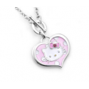 ANH-007 COLLANA CON CIONDOLO A CUORE ROSA SMALTATO HELLO KITTY SANRIO JAPAN