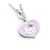 ANH-007 COLLANA CON CIONDOLO A CUORE ROSA SMALTATO HELLO KITTY JAPAN