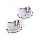 AEH-005 ORECCHINI A PERNO FACCINA SMALTATA HELLO KITTY SANRIO JAPAN