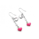 AEH-016 ORECCHINI PENDENTI KITTY E CUORE SMALTATO HELLO KITTY SANRIO JAPAN