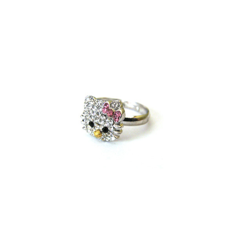 ARH-004 ANELLO KITTY FACCINA CON STRASS SANRIO HELLO KITTY SANRIO