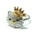 ARH-009 ANELLO KITTY QUEEN CON STRASS HELLO KITTY SANRIO JAPAN