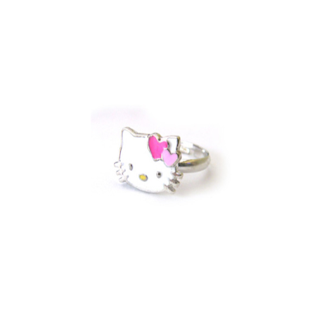 JR-001 ANELLO KITTY FACCINA SMALTATA CUORICINI HELLO KITTY SANRIO